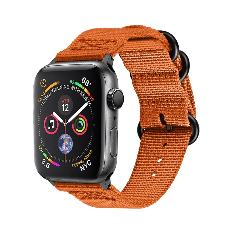 Trendy Nylon Fiber with Metal Deployment Buckle for Apple Watch - 38mm